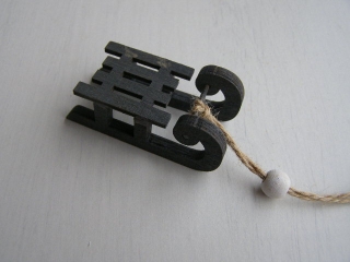 sáňky malé hranaté - 6 cm - šedé