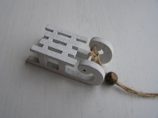 sáňky malé hranaté - 6 cm - bílé