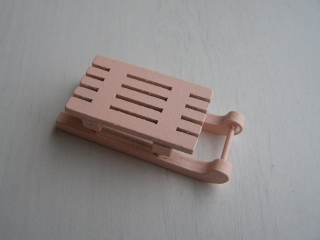 sáňky malé hranaté - 5,5 cm - růžové