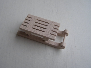 sáňky malé hranaté - 5,5 cm - béžové
