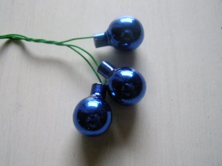 koulička skleněná mini 20 mm - 3 ks - modrá střední lesklá