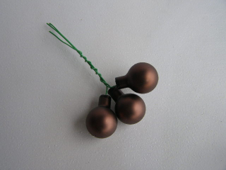 koulička skleněná mini 20 mm - 3 ks - kávová hnědá matná