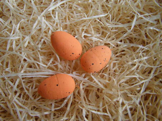 vajíčko malé kropenaté - polystyrén 3 cm - oranžové 3 ks