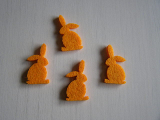 filcový zajíček - malý oranžový 4 ks