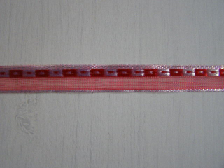 monofil - 15 mm - kostičky v kraji - červenobílá