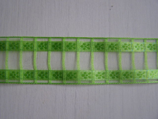 monofil - 40 mm - mřížka + kytky - zelená