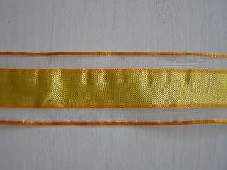 monofil - středový látkový pruhy - 40 mm - žlutooranžová
