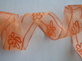 monofil - plastické kytky - oranžové