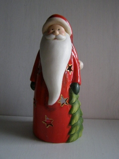Santa na svíčku - vysoký červený 