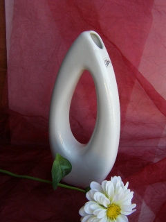 váza ovál - bílá 28 cm