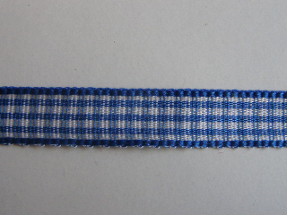 stuha kostičkovaná - 10 mm - modrá tmavá + bílá