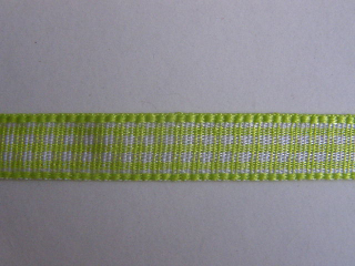 stuha kostičkovaná - 10 mm - zelená světlá + bílá