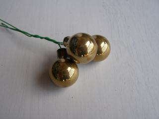 koulička skleněná mini 20 mm - 3 ks - mosazná lesklá