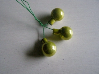 koulička skleněná mini 20 mm - 3 ks - zelenožlutá lesklá