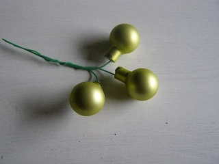 koulička skleněná mini 20 mm - 3 ks - zelenožlutá matná