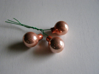 koulička skleněná mini 20 mm - 3 ks - lososová lesklá