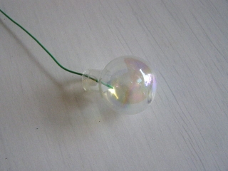 koulička skleněná malá 25 mm - 1 ks - čirá perleťová