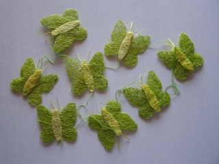 girlanda sisal - zelený motýl