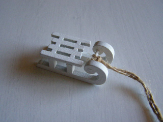 sáňky mini - 5 cm - celobílé