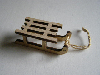 sáňky malé - 6 cm - přírodní