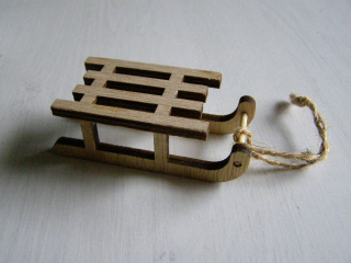 sáňky malé - 8 cm - přírodní