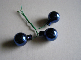 koulička skleněná mini 20 mm - 3 ks - modrá tmavá lesklá
