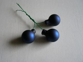koulička skleněná mini 20 mm - 3 ks - modrá tmavá matná