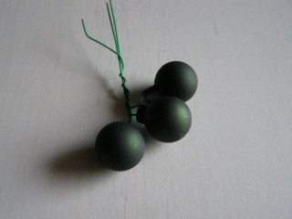 koulička skleněná mini 20 mm - 3 ks - zelená nejtmavší matná