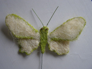 zápich - sisalový motýl - velký zelený