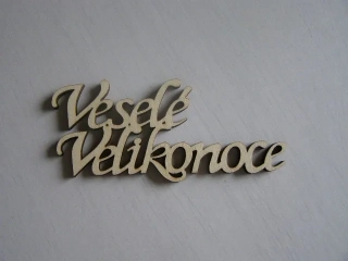 nápis - Veselé Velikonoce - přírodní menší