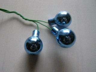 koulička skleněná mini 20 mm - 3 ks - modrá světlá lesklá